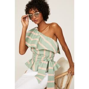 Stella Jean Stripe One Shoulder Top